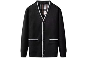 yuyungongsi Men's Cardigans with Buttons Classic Mens Cardigans for Men UK with Pockets Gentleman v Neck Mens Jumper Grey Black Knitted Sweatshirts Jumpers for Men UK