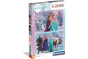 Clementoni - Puzzle Infantil 2X20 Piezas Frozen, Puzzle Infantil Frozen Walt Disney, 24825
