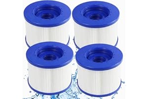 woejgo Pool Filter for Spa Filter Cartridge Filter, Cartridge with Screw Thread for Spa, Suitable for Spa, Spa Accessories, Replacement Hot Pool Filter Cartridge, Pack of 4