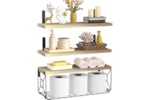 Elsrantor Estanteria, Baldas, Estantes de Pared, Estantes Flotantes, Estanteria Madera, Baldas de Madera, Estanterias Baño Pared para Dormitorio, Sala de Estar, Cocina