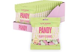 ‎PÄNDY PANDY Low Carb Sweets - Healthy Sweets - Wild Strawberry and Fruity Green Apple - New Foam Sweets, Only 1 g Sugar and 70 Calories, 14 × 50 g