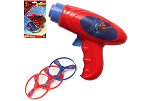 SRV HUB Marvel Spider-Man Propeller Gun Toy for Kids | Spiderman Flying 3 Disc Launcher | Safe Indoor Outdoor Play Toy | Marvel Superhero for Boys & Girls Ages 3+