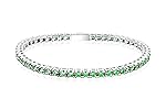 Tennis in argento 925 con chiusura a molla Safe-Lock con zirconi verdi da 1,75mm. lunghezza 19 cm. con rodiatura...