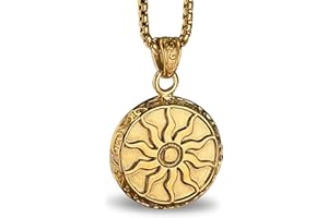 bahamut Greek Jewellery Sun Star Amulets Pendant Necklace for Men Vintage Protective Jewelry,Lucky Charm with Chain
