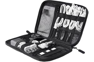 BAGSMART Bolsa Electronica Organizador Viaje Portátil para Cables, Memorias USB, Powerbanks, Baterias, Tarjeta SD (Verde)