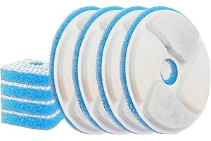 EUARY Modello WF350 Filtri Speciali per Fontana Confezione da 4 Filtri di Ricambio Set da 2 Mesi per Distributori d'Acqua per Gatti Adatti per Cani e Gatti