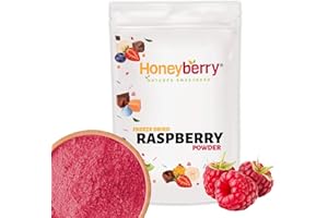 HONEYBERRY Polvere di Lamponi Liofilizzati 250g - Polvere di Frutta Liofilizzata - Lamponi Disidratati in Polvere - Frutta Disidratata in Polvere per Dolci, Frullati e Yogurt - 100% Naturale Senza Additivi
