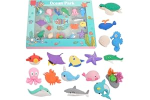 DOINFUN Erasers for Kids, Novelty Erasers Cute Pencil Erasers Mini Puzzle Rubber Erasers for Boys, Girls, Students, Party Favors, Birthday Gift, Homework School Prize Rewards, Ocean Sea Animals