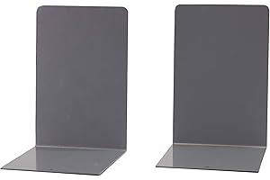 SIMON RACK SimonRack Sujetalibros, Sujeta Libros Estanteria Metálicos, 160x120x120, 2 Unidades, Soporte Libros, Gris