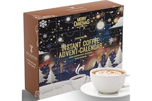 Calendrier de l'Avent 2023 – 24 saveurs de café gastronomiques de qualité supérieure Calendrier de Noël Cadeaux pour les amateurs de café Hommes Calendrier de l'Avent alimentaire unique pour adultes
