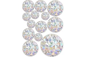 RMIVEGLIA 39 Stück Prisma Fensteraufkleber – Suncatcher Sticker für Fenster, Regenbogen Fensterfolie mit Prisma Effekt, Vogelschutz Anti-Kollisions-Aufkleber, Fensterdekoration für Türen und Fenster.