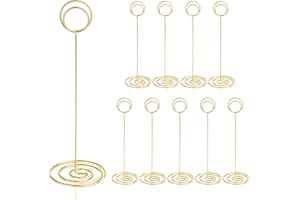 HomWanna Table Number Holders 10Pcs - 8.75 inch Place Card Holder Tall Table Number Stands for Wedding Party Graduation Reception Restaurant Home Centerpiece Decorations Office Memo (Gold)