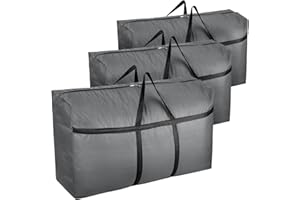 wsryx Paquete de 3 bolsas de almacenamiento extra grandes para debajo de la cama de 180 L, con cremalleras, Oxford 600D más gruesas, impermeables, decoración de Navidad, 39.4x23.6x11.8 pulgadas