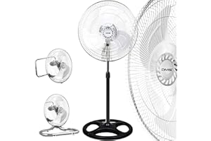 DMS 3 in 1 Ventilator Standventilator Bodenventilator Wandventilator Tischventilator mit Oszillation Ø 45 cm Windmaschine stehventilator Lüfter Gebläse MSV-3.1