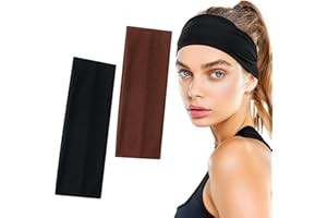 Sularpek 2 szt. Szeroka opaska do włosów dla kobiet i mężczyzn, modne opaski na głowę dla kobiet, elastyczna opaska na głowę, antypoślizgowa opaska na głowę, do jogi, ćwiczeń, sportu, jazdy na rowerze