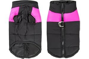 Shinmax Hundemantel Winterjacke Hundejacke wasserdichte Winter Jacke Warm Winterweste für Kleine Mittlere Große Hunde Gefütterter Brustschutz Hund Welpen Kleidung Weste Haustier Gepolsterte Mantel