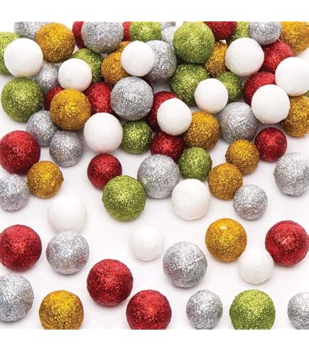 Baker Ross 24 Mini Décorations Noël - Cadeaux Elfe Colorés 2.5cm - Déco Sapin, Cheminée - Multicolore