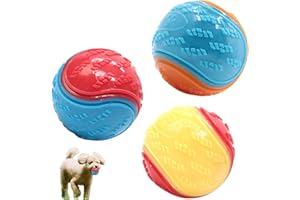 HZZXCH 3-Piece Squeaky Dog Ball Set - Interactive Dog Toys for Training & Teeth Cleaning (Random Colors)