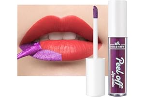 SHENGQIALUN Lip Tint Peel Off, Lip Stain Peel Off, Matte Peel Off Lip Stain, Non-Stick Cup Tattoo Color Lip Gloss, Waterproof Long Lasting Glossy Lipstick Lip Makeup for Women Girls (Red)