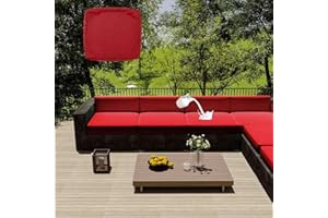 HLTQL Funda para Cojines Exterior Impermeable, Cubre Sofa Gatos Arañazos con Cremallera, Fundas De Sofa Antimanchas y Ajustables, para Interiores y Exteriores, Muebles De Ratán(#1,60x60x10cm)