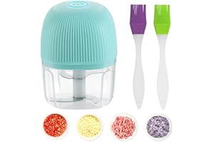 MAYTHANK Mini Tritatutto Elettrico Senza Fili Batteria Ricaricabile, Piccolo Robot da Cucina, 250ML, Pressa-aglio,Trita Schiaccia Spremi per Aglio,Verdure,Cipolla,Chili