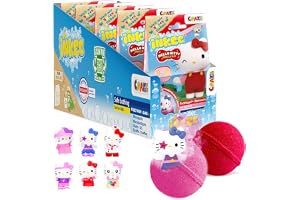 INKEE Hello Kitty 5-pack – Badbomber för Barn med Överraskning – 5 av 6 Hello Kitty-Figurer att Samla – 5x Badbomber 80g med