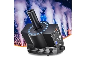 FODEXAZY Machine à colonne d'air CO2 300W RGB, Canon à brouillard froid DMX512 CO2 avec 18 LEDs DMX512 pour scène, mariage, fête, bar (1pcs)