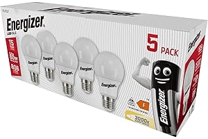 Energizer GLS E27 LED Bulb Warm White E27 Screw Bulb Equivalent of 60W Incandescent. Perfect for Replacing Large Edison Screw in Light Bulb Pack of 5