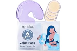 MyHalos® Breast Cooling Gel Pads Hot & Cold Breast Therapy Gel Pads - Breast Heat Pads with Nipple Pads Maternity Essential- Breast Ice Pack & Nipple Compress for Breastfeeding - Postpartum Essentials