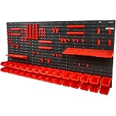 VEVOR Plastic Shelf 30 Storage Boxes for Workshop Garage with Wall Panels Tool Organizer for Nuts, Bolts, Screws, Nails, Butt