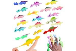 Kotkiddy® 10 Stück Schleuder-Dinosaurier-Fingerspielzeug, Katapult-Spielzeug, elastischer Fliegender Finger-Dinosaurier, zufällige Farbe