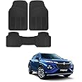 Kozdiko Heavy Duty Car Floor Rubber Mats (Black) Set of 3 Compatible with Maruti Suzuki Fronx