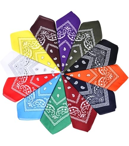Maschera Cross 100 Bandana 100% Cotone Stampa Paisley, Doppio Lato, 22x22 Pollici - Sciarpa Per Testa, Collo O Viso Bandana Cotone Paisley - Foto 9