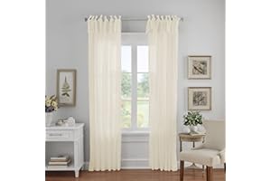 Elrene Single Panel Window Curtain Drape, Ivory, 52" x 95" (1