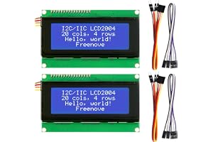Freenove I2C IIC LCD 2004 Display Serial 20x4 Skärm (2 förpackning)