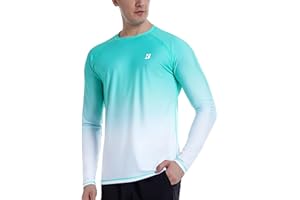 Roadbox Men's UPF 50+ Swim Rash Guard Vest, Long Sleeve UV Sun Protection Shirts, Quick Dry Diving Surfing Watersports Tops