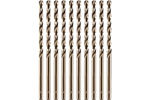amoolo 3.2mm 10pcs Cobalt Drill Bit, M35 HSS Metric Cobalt Drill Bit Set for Hard Metal, Stainless Steel, Cast Iron
