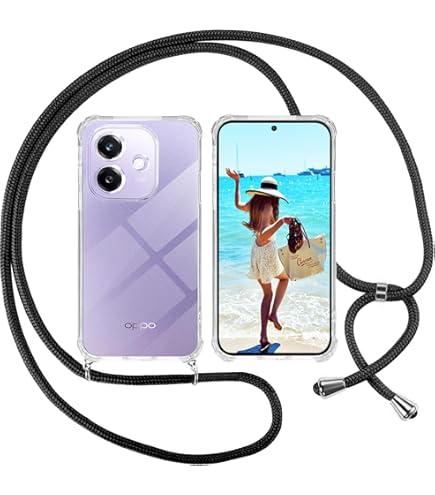 Custodia Per OPPO A40/A40m Con Laccio - Silicone Morbido Antiurto | Trasparente Con Catena - Foto 6