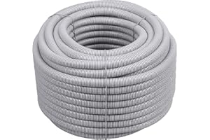 Meister Flexible Insulation metres, Grey, 320 N (Light), Thread, Flame-Retardant, Suitable for Flush-Mounted and Hollow Walls, Corrugated, Empty, Protective Pipe, 7480630, 50 m (M25)