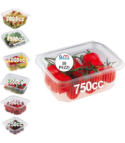100 Contenitori Ermetici Per Alimenti – Vaschette Impilabili Da 500 Ml Per Frigo E Freezer, Ideali Per Pasta, Frutta E Verdura, Con Coperchio Salvafreschezza