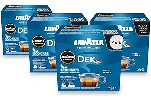 Lavazza A Modo Mio Espresso Dek Cremoso, kawa, odkofeinowana, kapsułki kawy, Arabica, 64 kapsułki