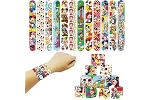 OCDSLYGB Mickey Slap Bracelets 24PCS Mickey Party Favors Set Mickey Snap Bands for Kids Adults Classroom Prize Exchanging Gifts Birthday Party Decorations Mickey Party Accessories