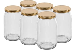 WYSKONT Gläser mit Deckel - Einmachgläser mit Schraubdeckel 82 mm - Einweckgläser - Einmachgläser 900 ml - Einkochgläser - Einweckgläser mit deckel – Weckgläser - Schraubgläser mit deckel - 8 Stück