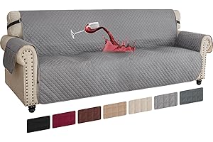 CYCMACO Housse Canapé 4 Places, Housses De Canapé Imperméable, Housse De Canapé avec Accoudoirs, Protege Canape, Housse pour Canapé Chats Et Chiens, Gris Clair