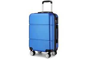 KONO Reisekoffer Handgepäck Koffer mit Rollen Hartschale Trolley 55x38x22cm 33 Liter Leichtgewicht ABS Navy Blau