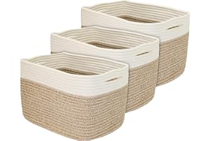 HMF förvaringskorg med dolda handtag, 3-delars set, korg av bomull
