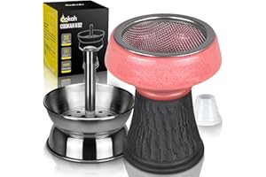 COOKAH Narghilè teste set in pietra, con inserto per camino, accessori universali per narghilè, testa per tabacco e camino e guarnizione per narghilè, testa K02 Rosa