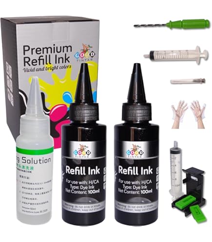 COCADEEX 5 flessen zwarte kleurstof inkt navulkit compatibel met Canon Pixma printer inktcartridges PG-575XL PG-545XL PG-560XL PG-540XL PG-512 PG-510 PG-830 PG-40 enz