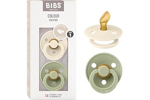 BIBS Colour Schnuller 2er-Pack, BPA-frei Schnuller, Kiefergerechte Form. Naturkautschuk/Latex, Hergestellt in Dänemark. 0-6 Monate (2er Pack), Ivory/Sage