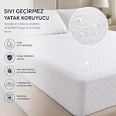 Sıvı Ge&ccedil;irmez Fitted Yatak Koruyucu Alez &ndash; Tek Kişilik 100x200 cm + 30 cm &ndash; Lastikli Ge&ccedil;meli, Yıkanabilir, Leke Tutmayan Yata